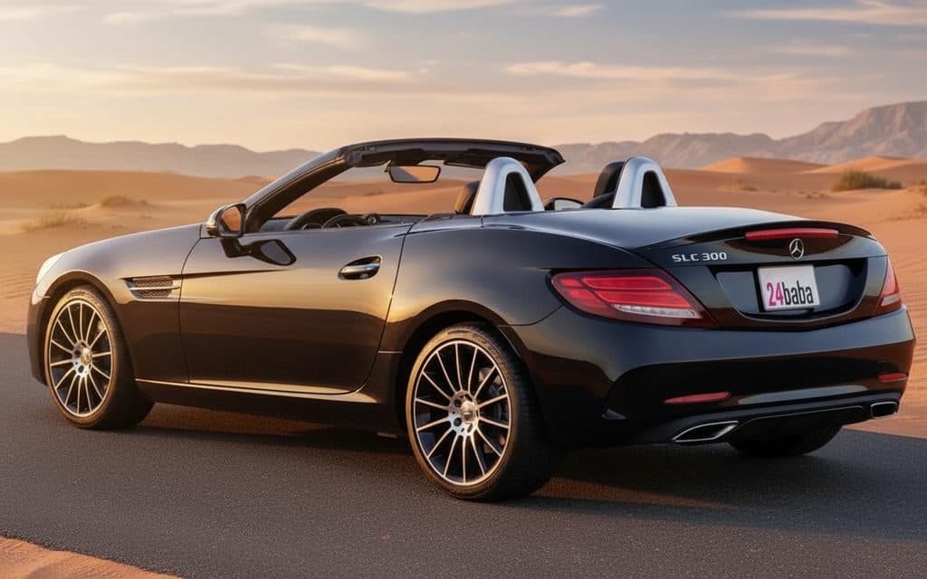 Mercedes Slc 2025 Black rear view showing taillights