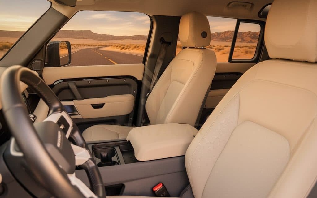 LandRover Defender 2023 leather seats and cabin