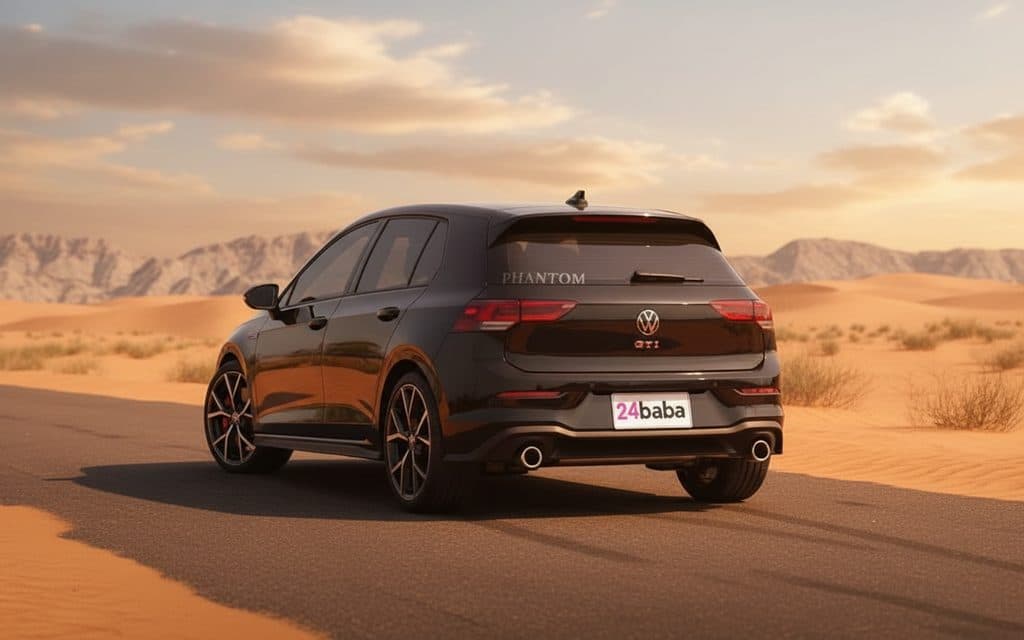 Volkswagen Golf 2023 Black rear view showing taillights