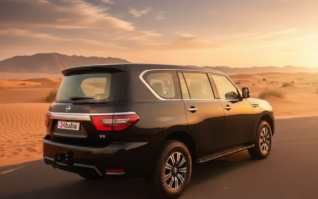 Nissan Patrol 2020 Black front view with headlights