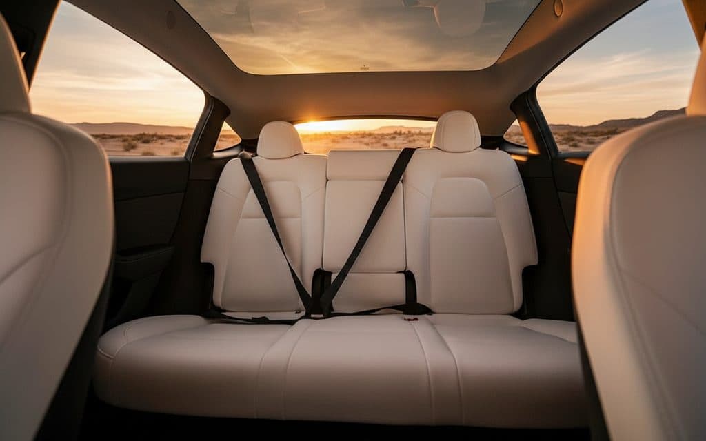 Tesla Model Y 2023 leather seats and cabin