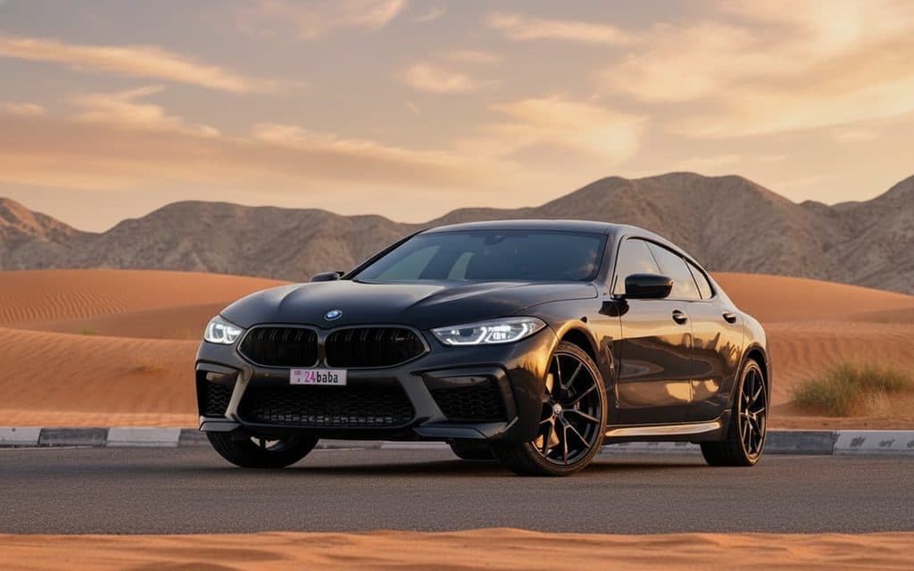 Bmw 840 2020 Black front view with headlights