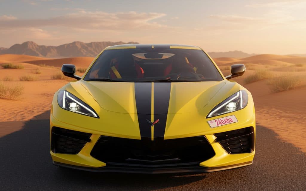 Chevrolet Corvette 2023 Yellow - rental in Dubai