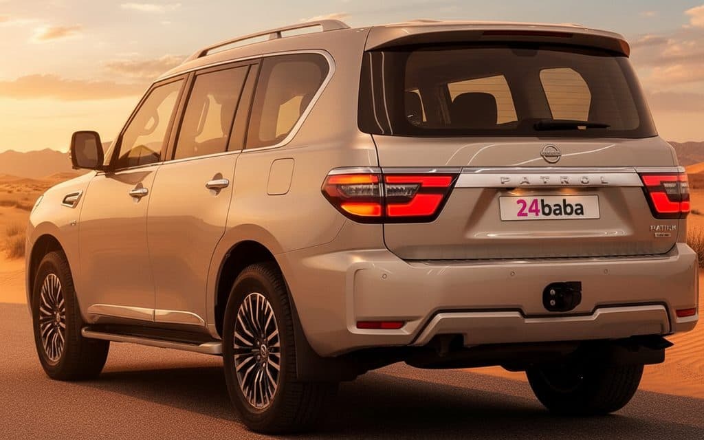 Nissan Patrol 2021 Beige rear view showing taillights