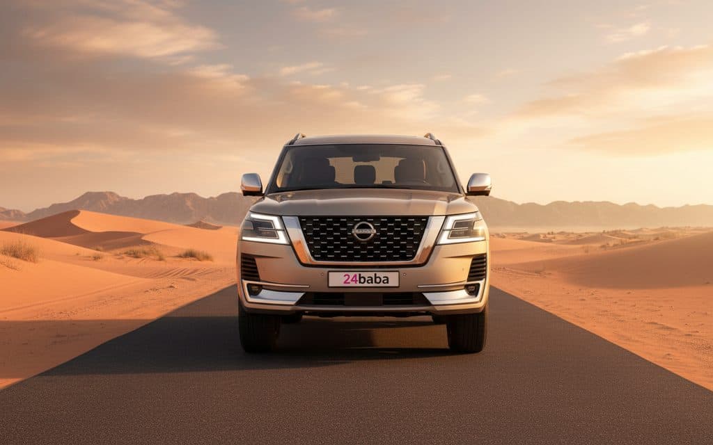 Nissan Patrol 2021 Beige front view with headlights