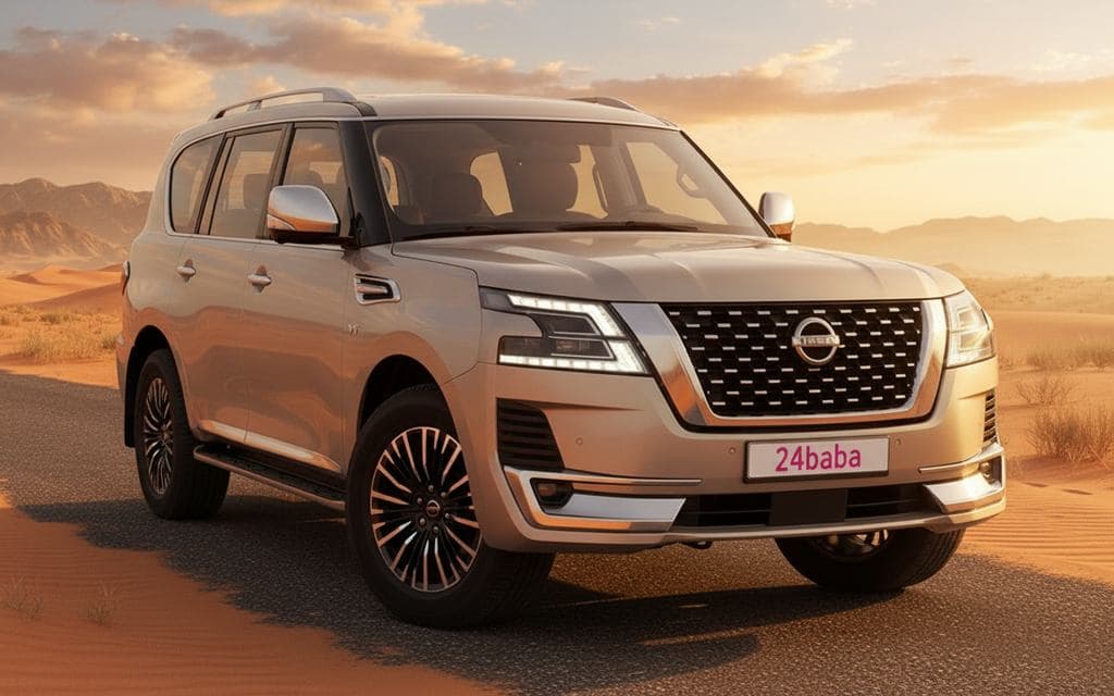 Nissan Patrol 2021 Beige front view with headlights