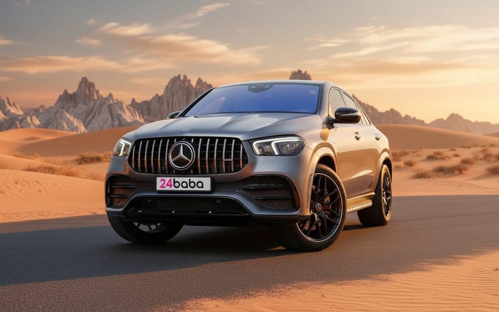 Mercedes Gle53 2022 Grey front view with headlights