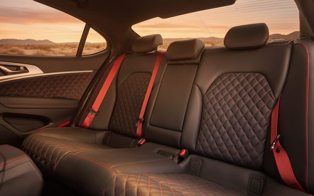 Genesis G70 2023 leather seats and cabin