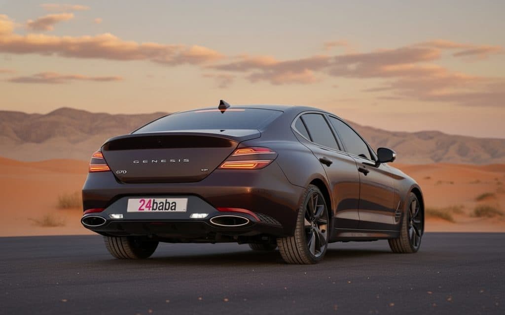 Genesis G70 2023 Black rear view showing taillights