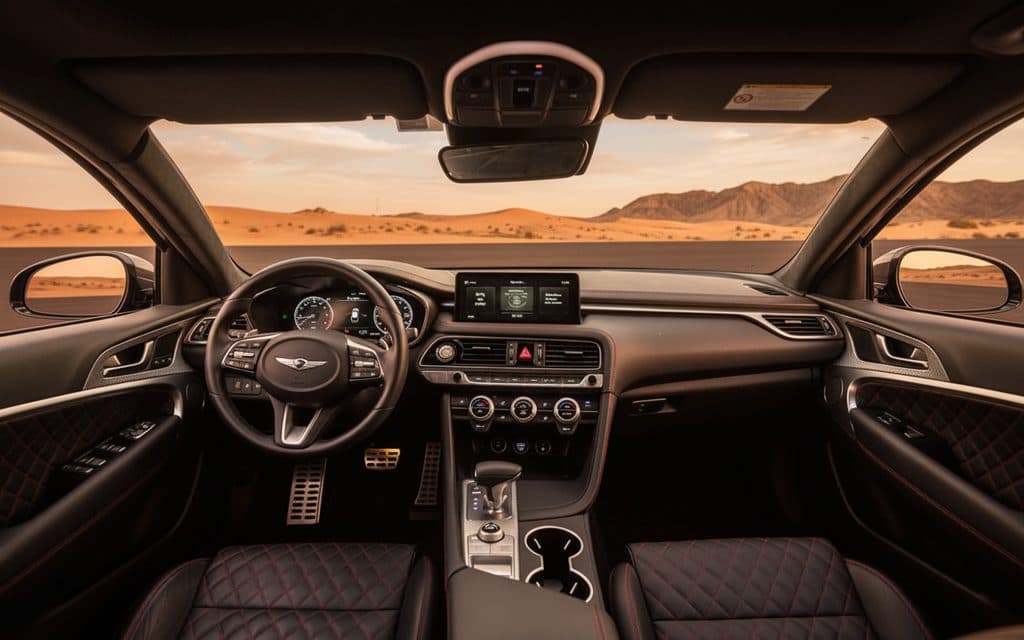 Genesis G70 2023 interior view showing trim