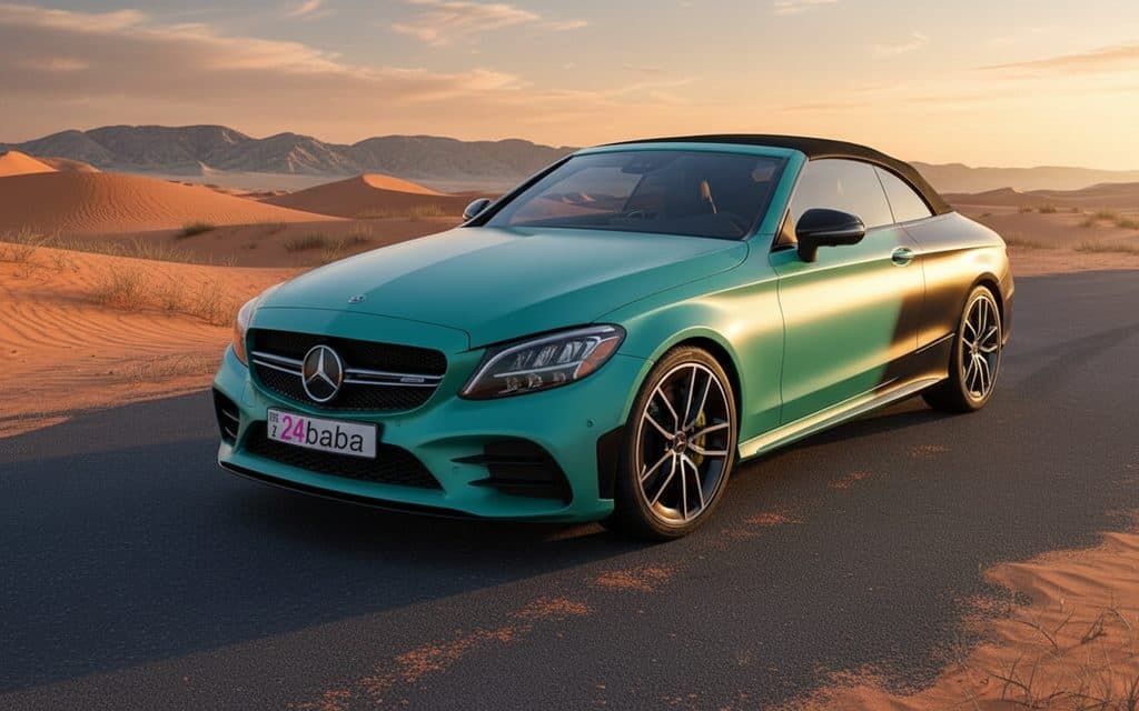 Mercedes C43 2022 Blue rental in Dubai