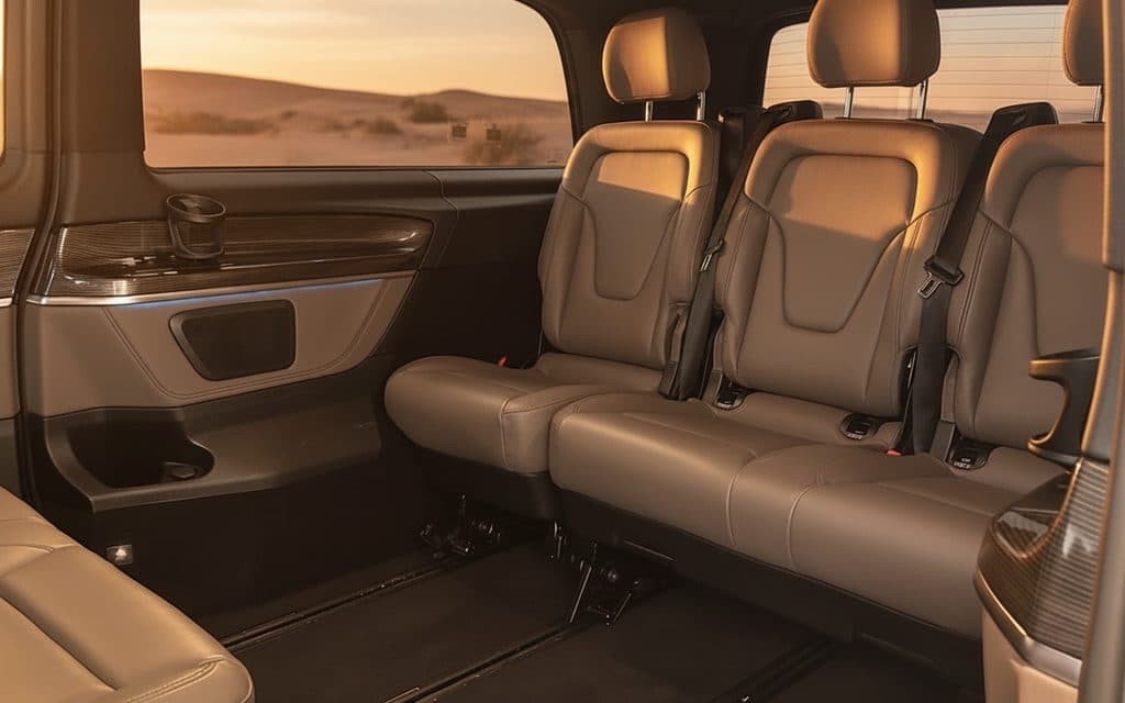 Mercedes V Class 2023 leather seats and cabin