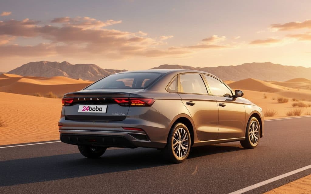 Geely Emgrand 2023 Grey rear view showing taillights