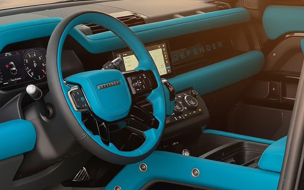 LandRover Defender 2023 interior view showing trim