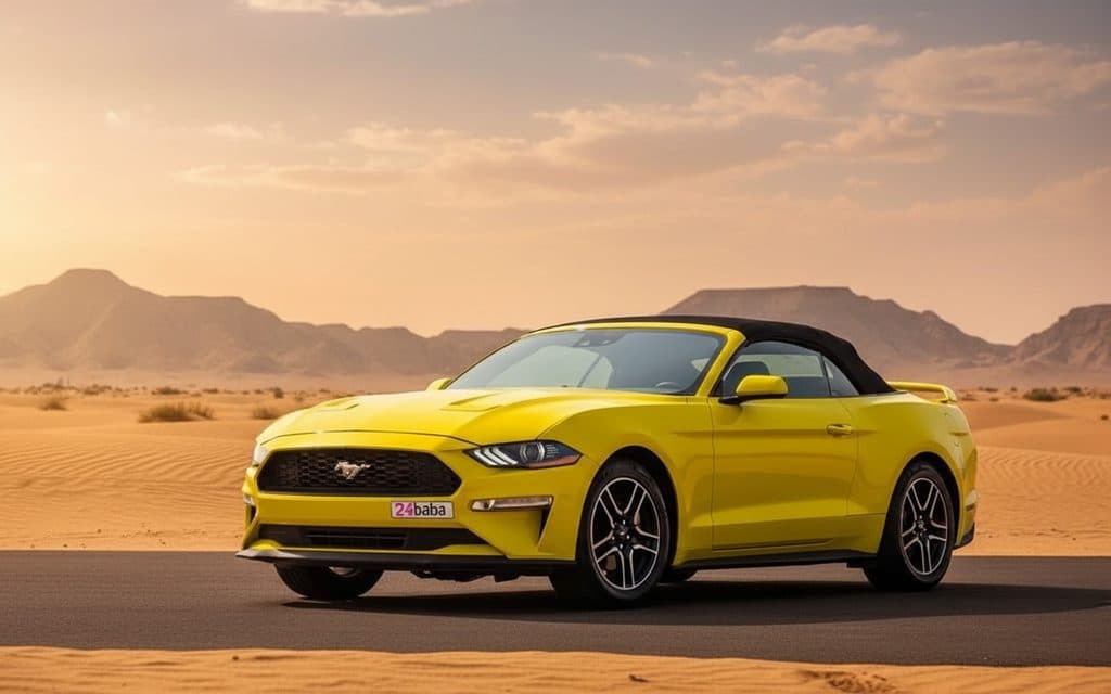 Ford Mustang 2022 Yellow cover image – rental in Dubai