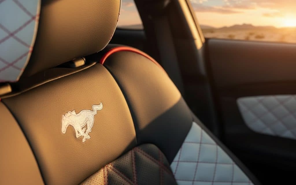 Ford Mustang 2022 leather seats and cabin – rental in Dubai