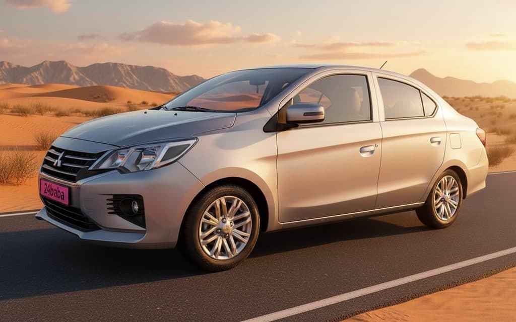 Rent Mitsubishi Attrage 2023 Silver in Dubai