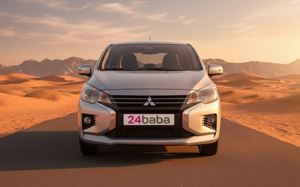 Mitsubishi Attrage 2023 Silver front view with headlights