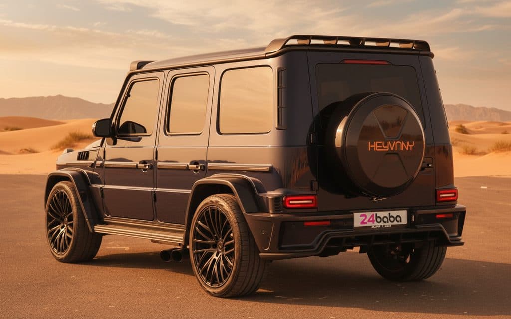 Mercedes G63 2021 Black rear view showing taillights