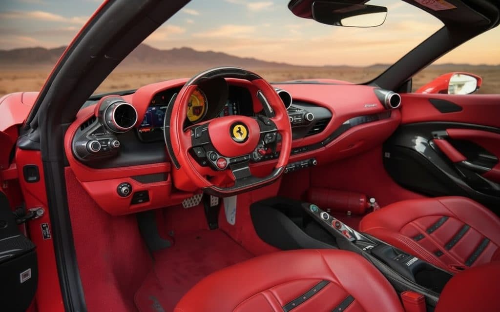 Ferrari F8 2022 dashboard and infotainment – rental in Dubai