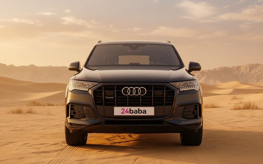 Audi Q7 2023 Blue front view with headlights