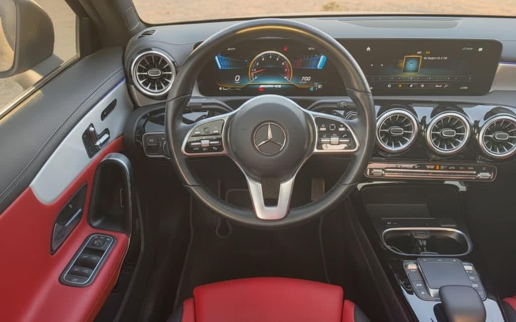 Mercedes Cla250 2023 dashboard and infotainment