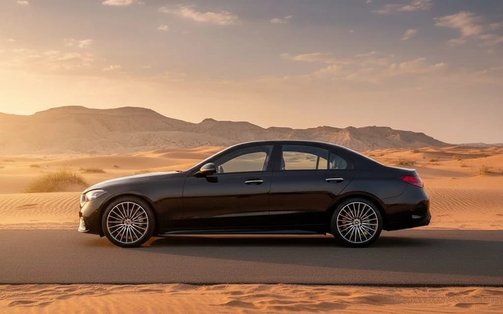 Mercedes C300 2024 Black side profile