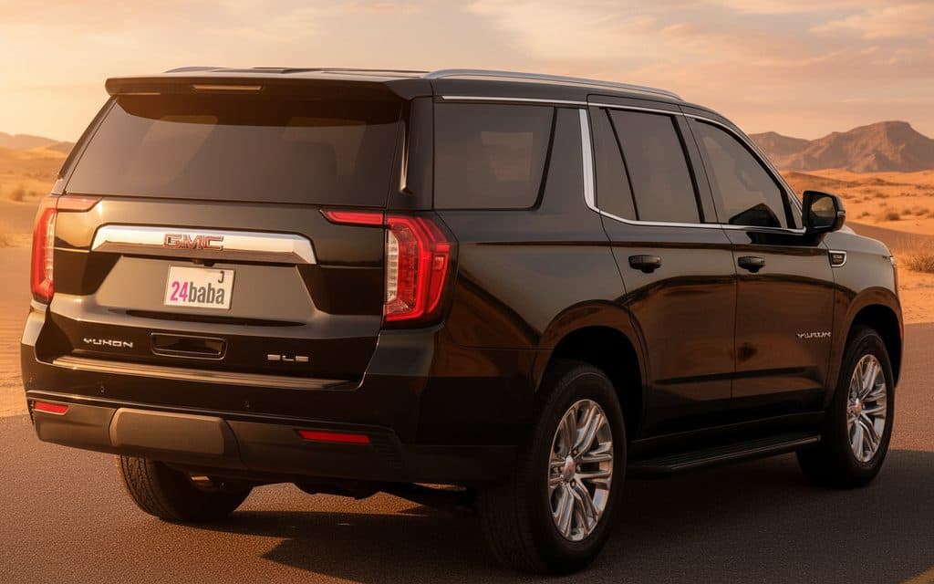 Gmc Yukon 2024 Black rear view showing taillights