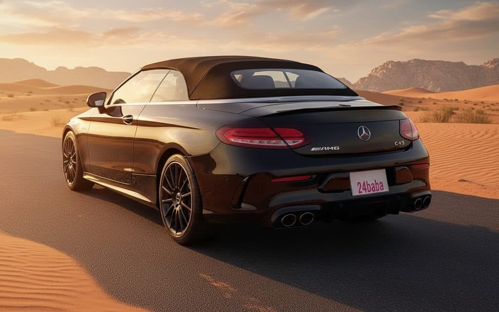 Mercedes C43 2022 Black rear view showing taillights