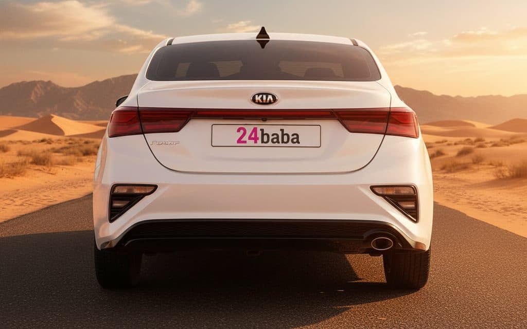 Kia Forte 2021 White rear view showing taillights