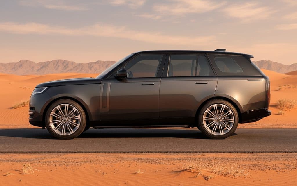 LandRover RangeRoverVogueHse 2025 Dark Gray side profile – rental in Dubai