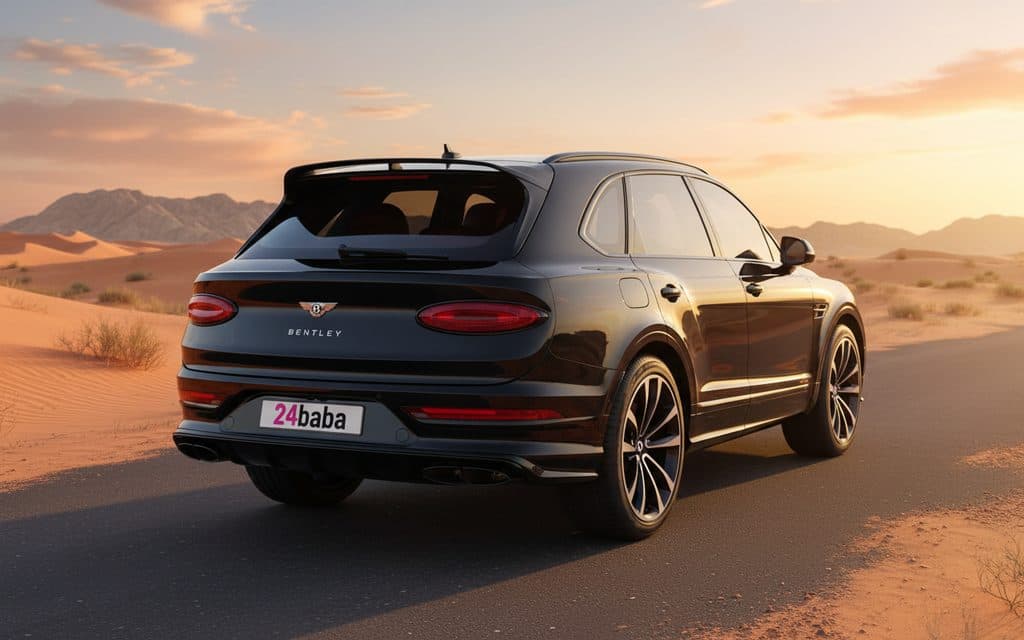 Bentley Bentayga 2025 Black rear view showing taillights