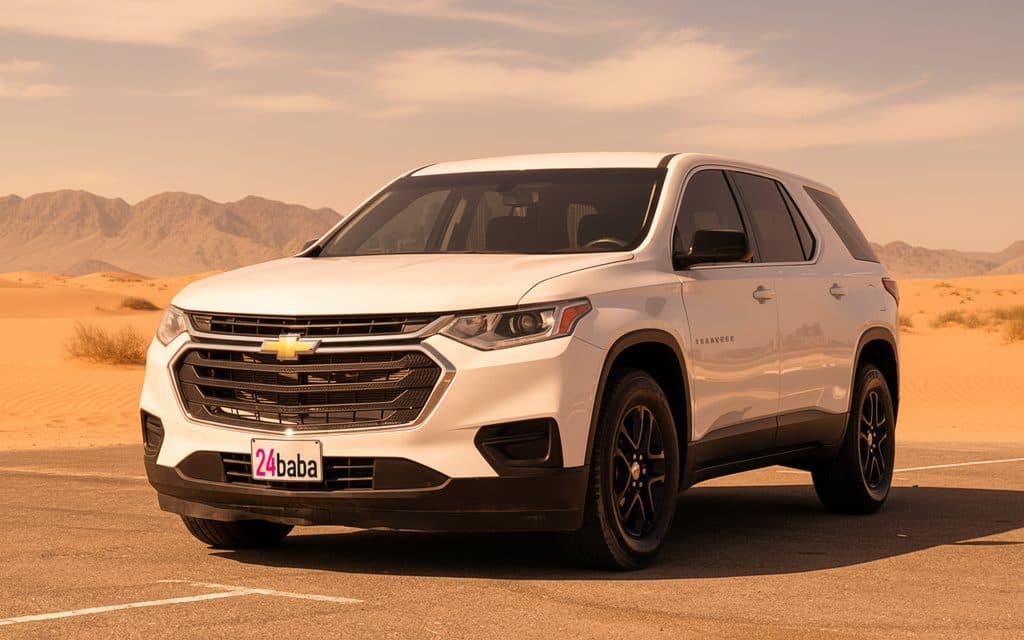 Chevrolet Traverse 2021 White rental in Dubai