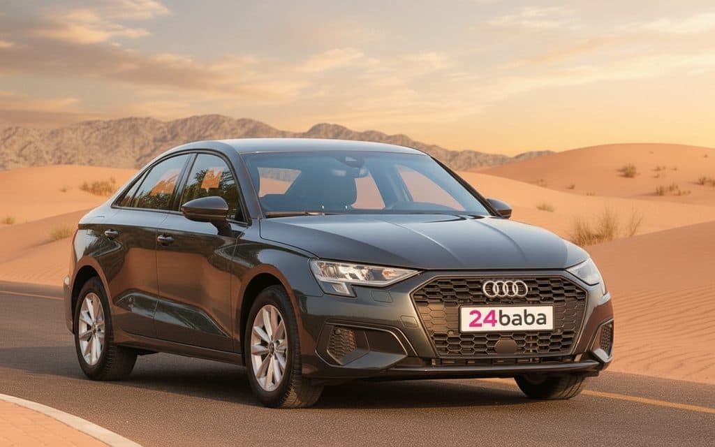 Audi A3 2022 Black rental in dubai