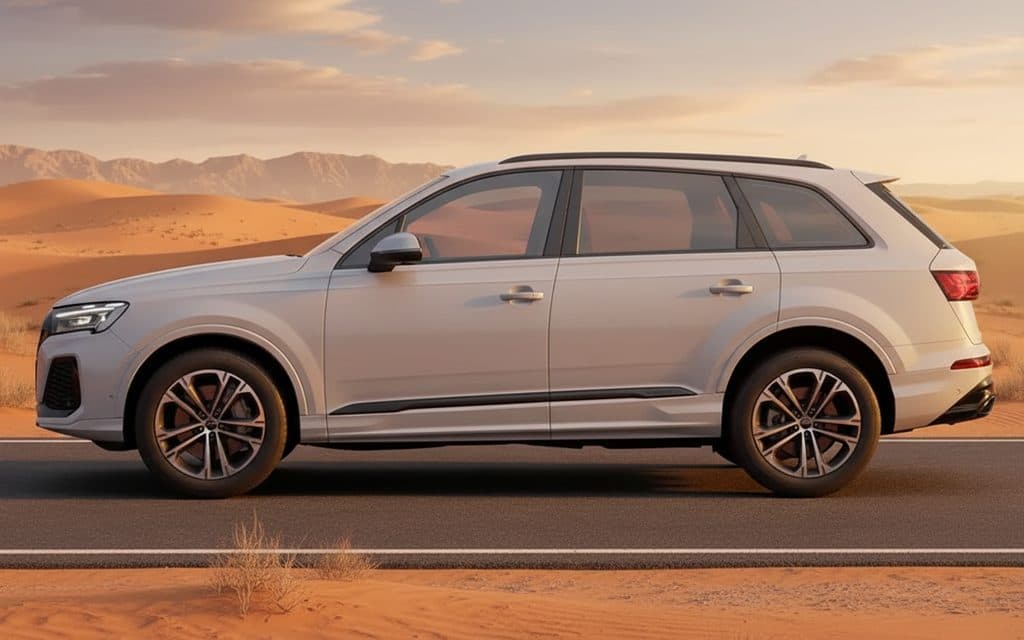 Audi Q7 2024 White side profile
