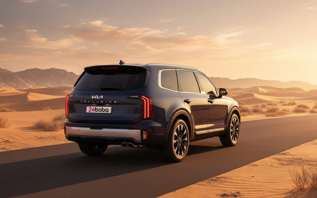 Kia Telluride 2023 Blue rear view showing taillights