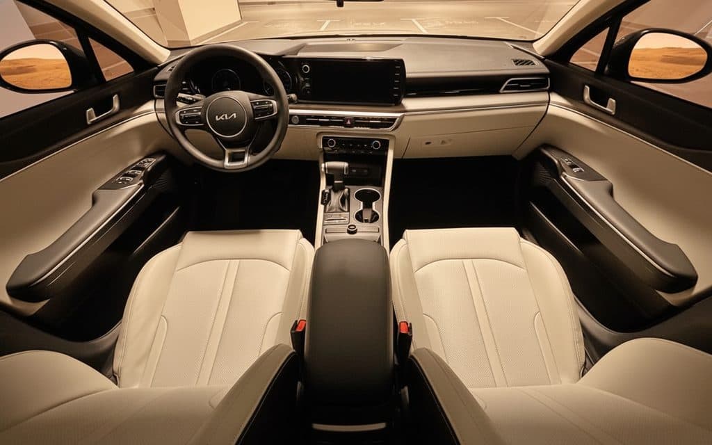 Kia K5 2023 interior view showing trim