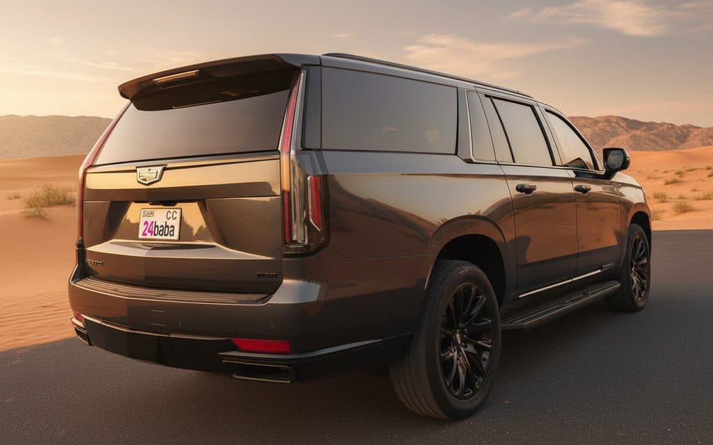 Cadillac Escalade 2024 Black rear view showing taillights