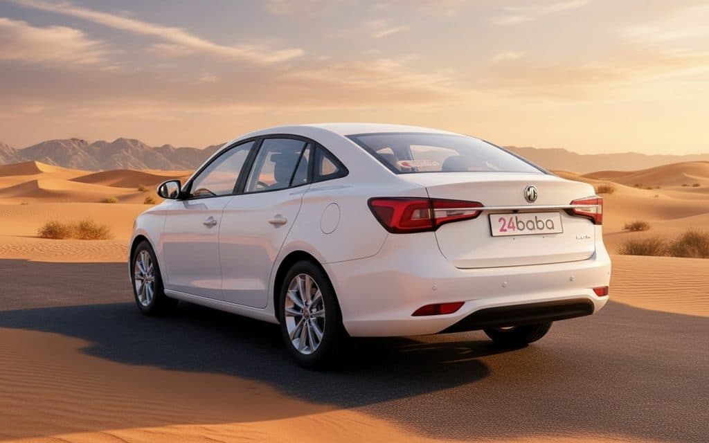 Mg 5 2024 White rear view showing taillights