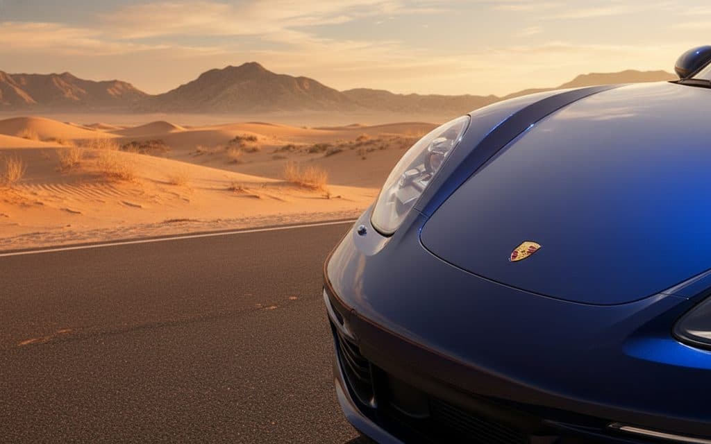 Porsche Boxster 2024 Black front view with headlights