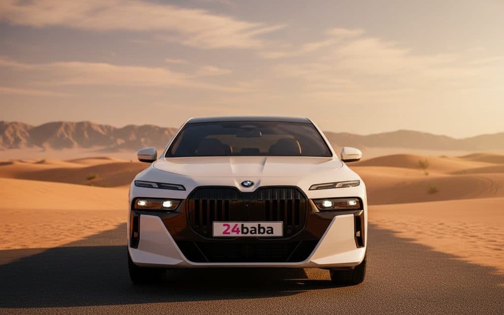 Bmw 740 2024 White - rental in Dubai