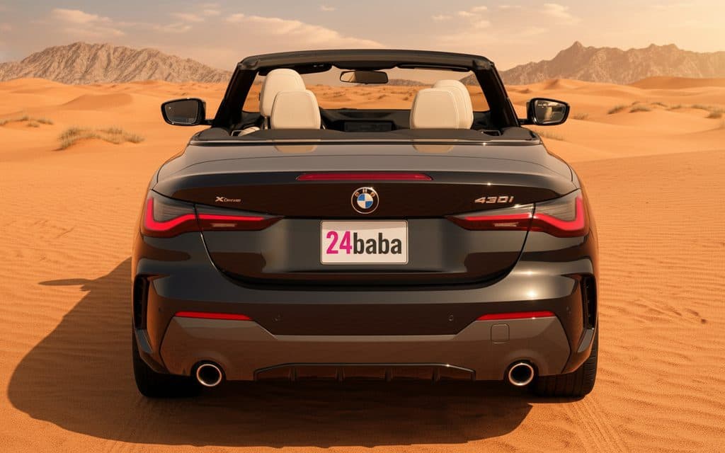 Bmw 430 2023 Black rear view showing taillights