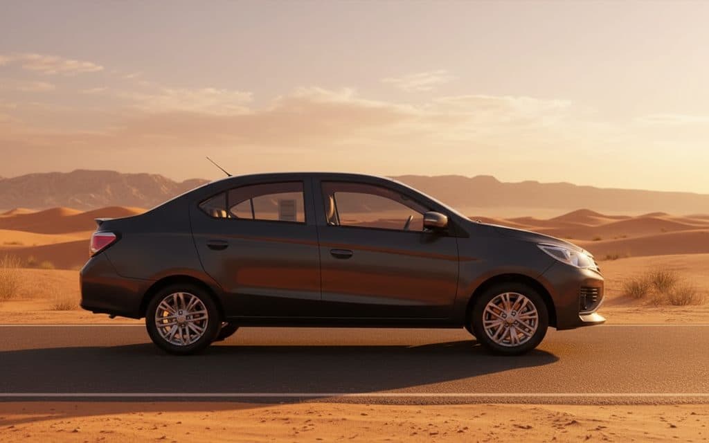 Mitsubishi Attrage 2024 Black side profile