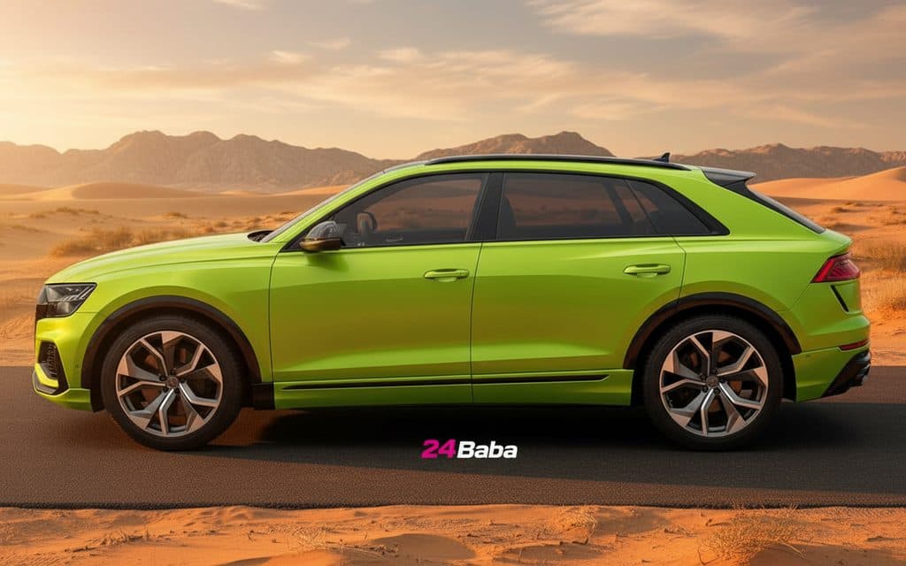 Audi Q8 2022 Green side profile