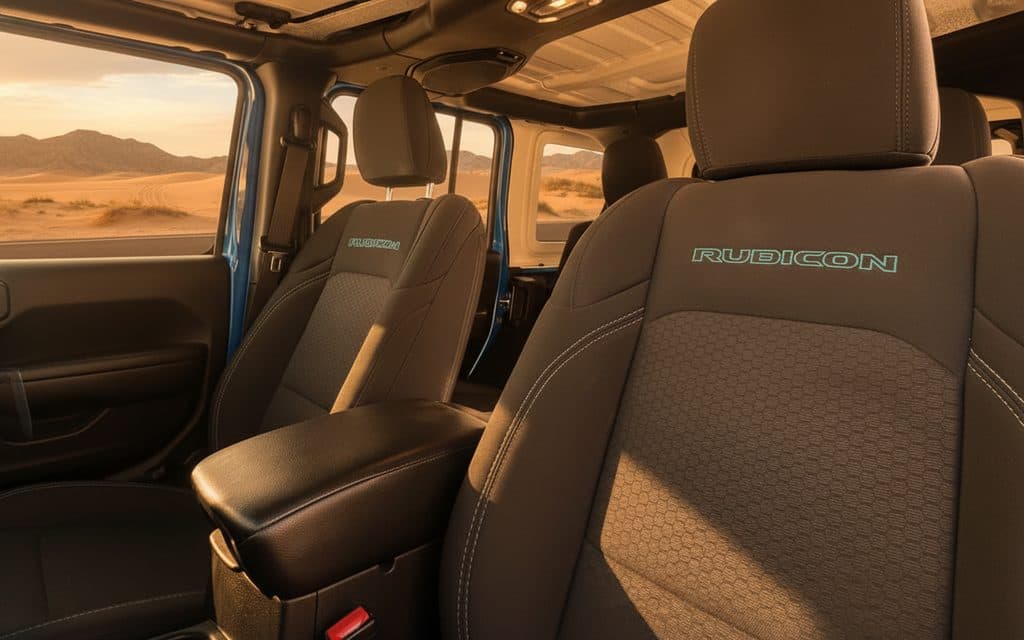 Jeep Wrangler 2023 leather seats and cabin
