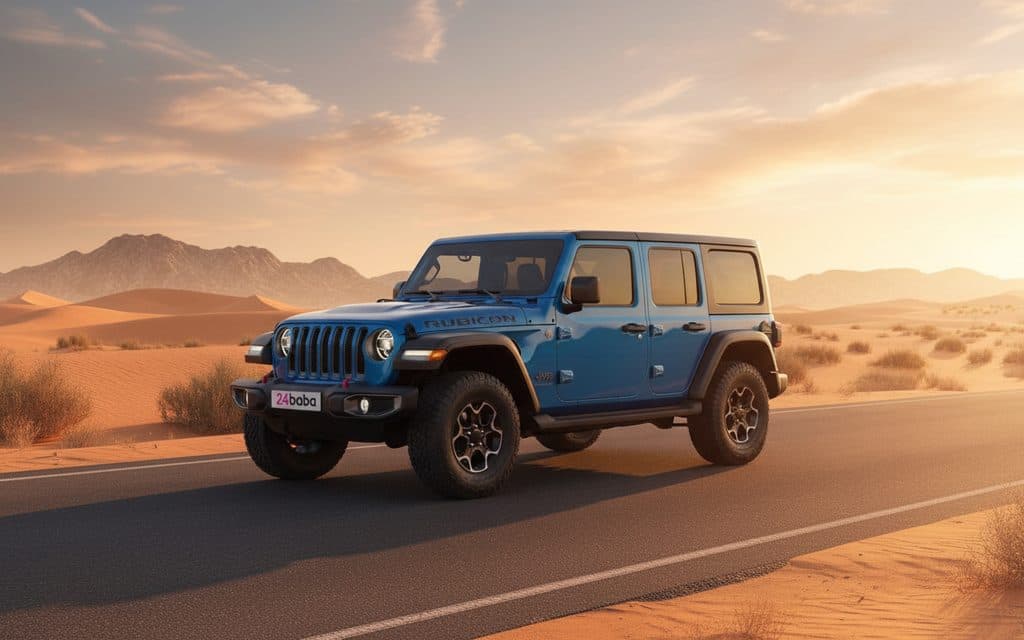 Jeep Wrangler 2023 Blue front view with headlights