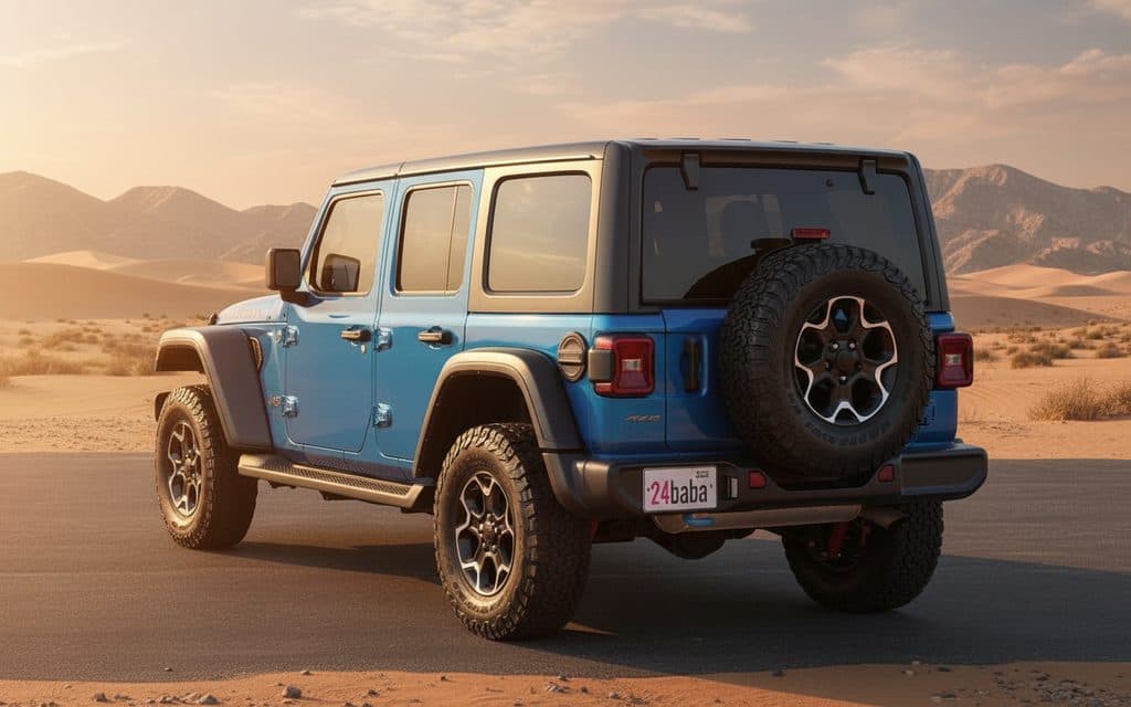 Jeep Wrangler 2023 Blue rear view showing taillights