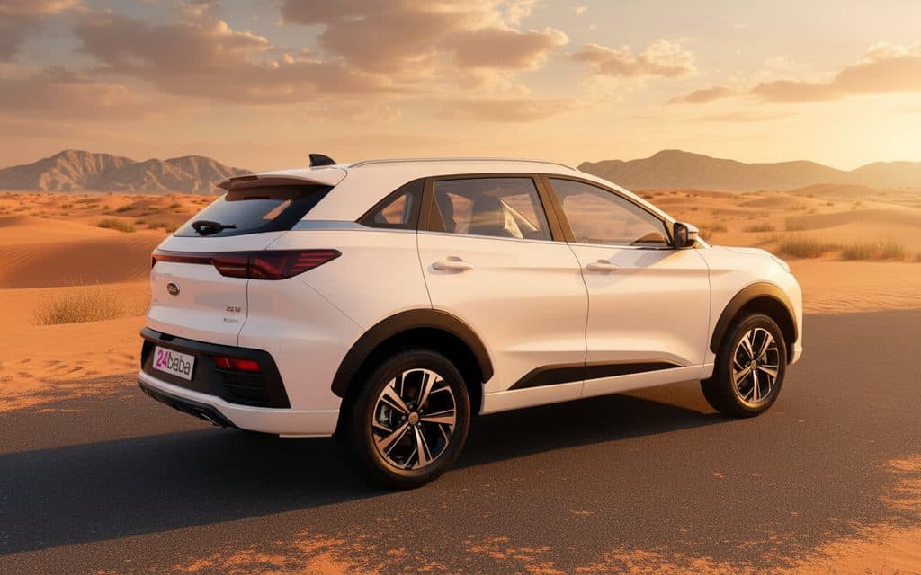 Jac Js6 2024 White rear view showing taillights