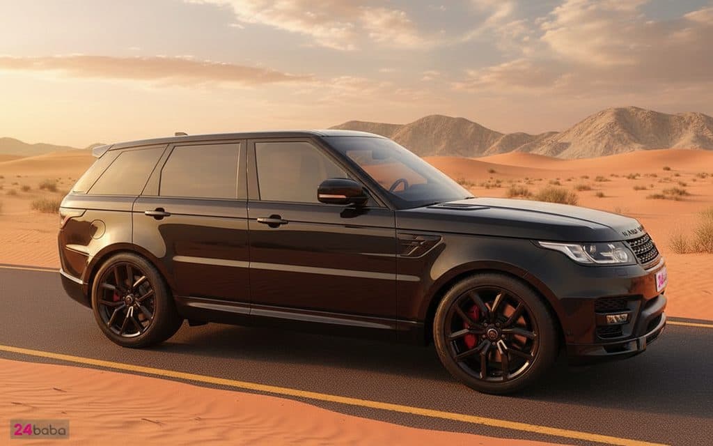 LandRover RangeRoverSport 2022 Black side profile – rental in Dubai