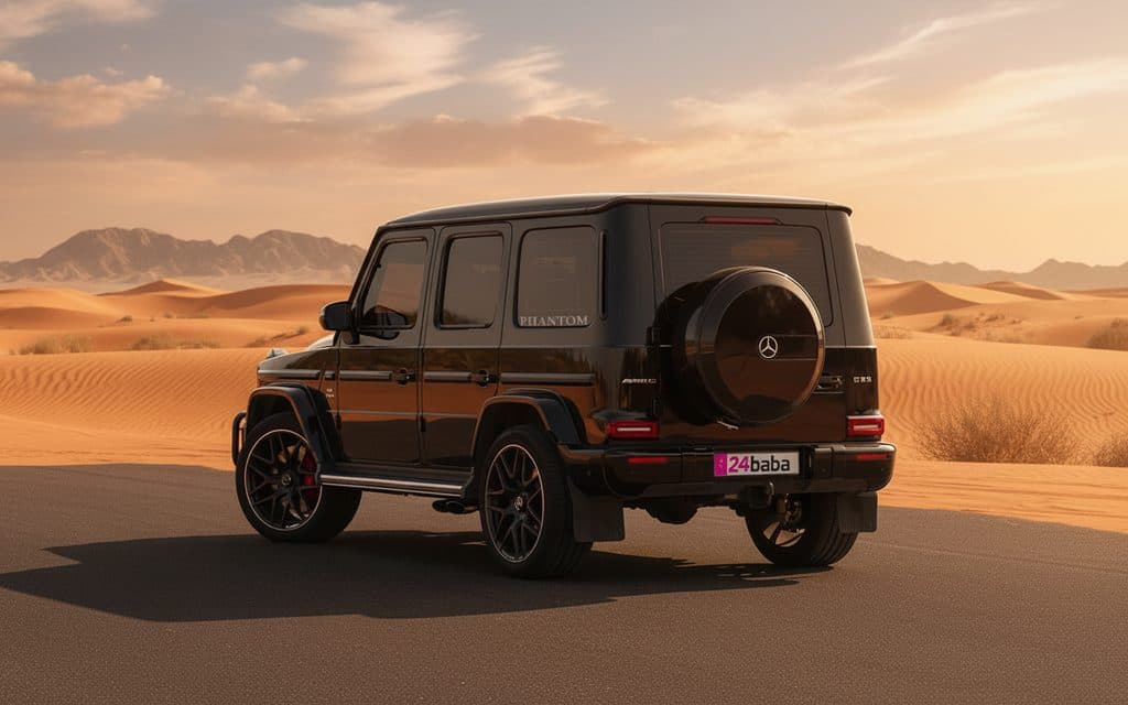 Mercedes G63 2021 Black rear view showing taillights